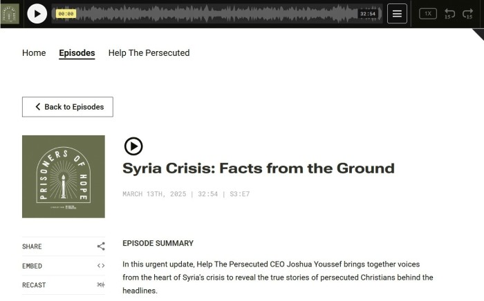 The Lindisfarne Centre for the Study of Christian Persecution blog image - HTP Podcast on Syria