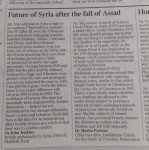 The Lindisfarne Centre for the Study of Christian Persecution blog image - Letter in the Times (10 Dec 2024)